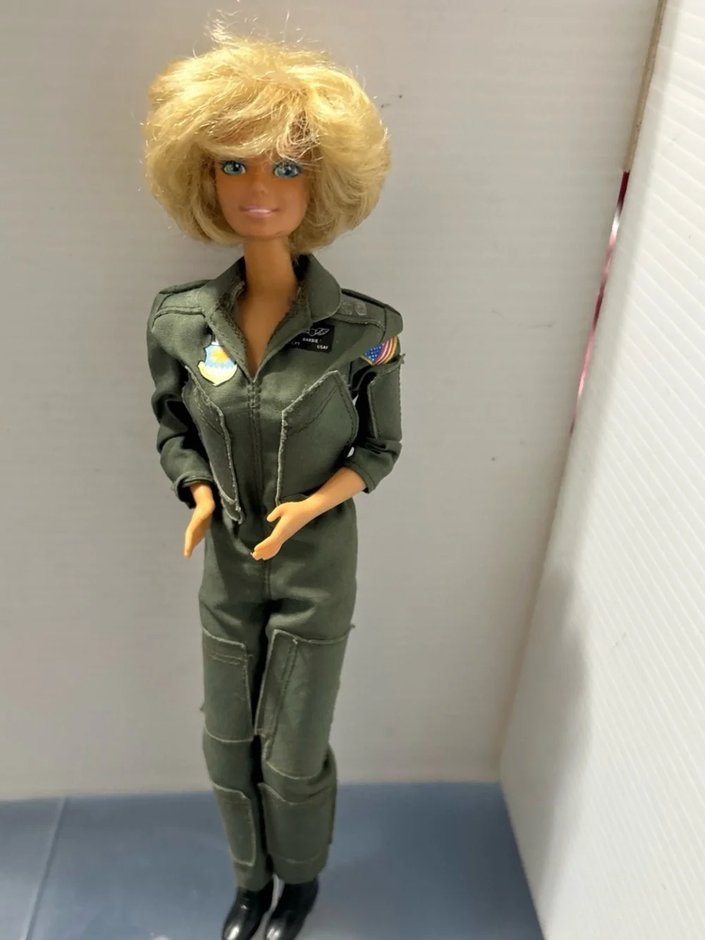 Mattel Blonde Barbie Doll in Olive Green Flight Suit